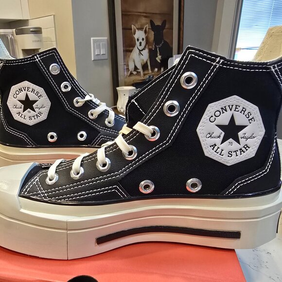 Converse Chuck 70 De Luxe Squared 'Black' - A06435C Womens Size 7 Shoes NEW - Picture 1 of 10